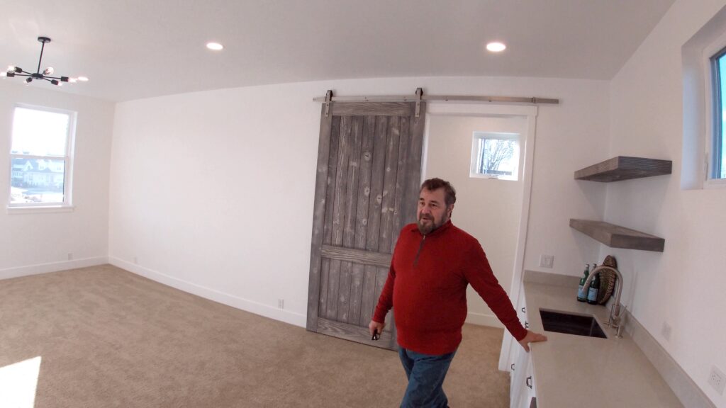 John talking Interior Design - upstairs living space 2 GP - Hatfield New Home Build